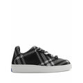 BURBERRY CHECK KNIT BOX LOW-TOP SNEAKERS BLACK