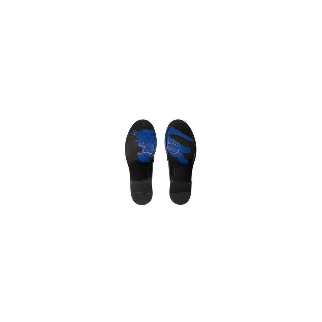 BURBERRY CADET GRAINED CALF LEATHER PENNY LOAFERS BLACK