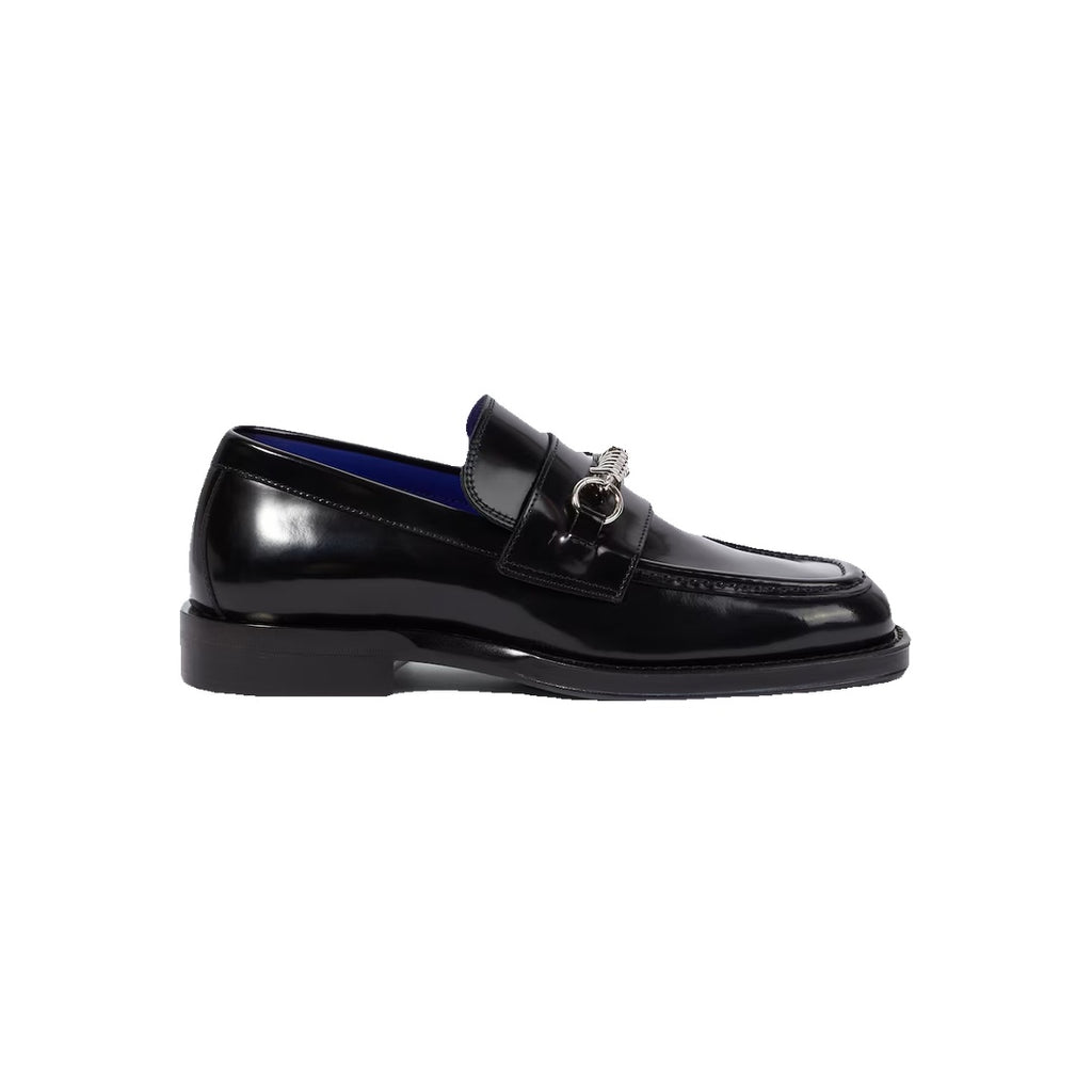 BURBERRY TOWER LEATHER LOAFERS BLACK