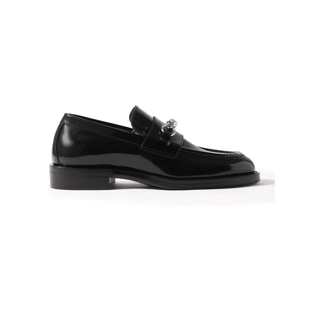 BURBERRY TOWER LEATHER LOAFERS BLACK