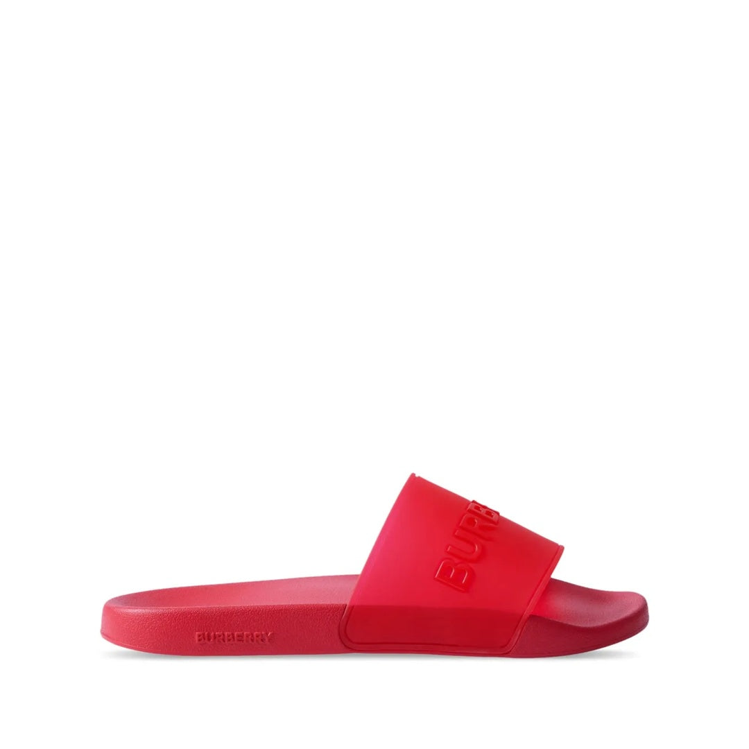 BURBERRY LOGO SLIDES BLANC RED
