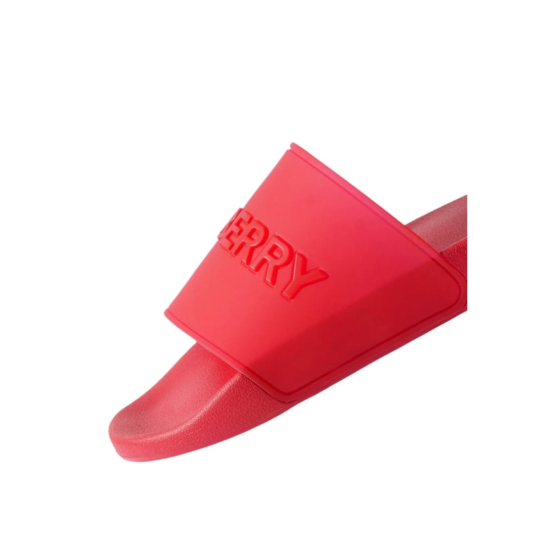 BURBERRY LOGO SLIDES BLANC RED