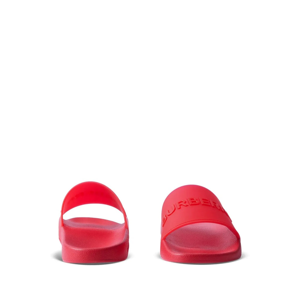BURBERRY LOGO SLIDES BLANC RED