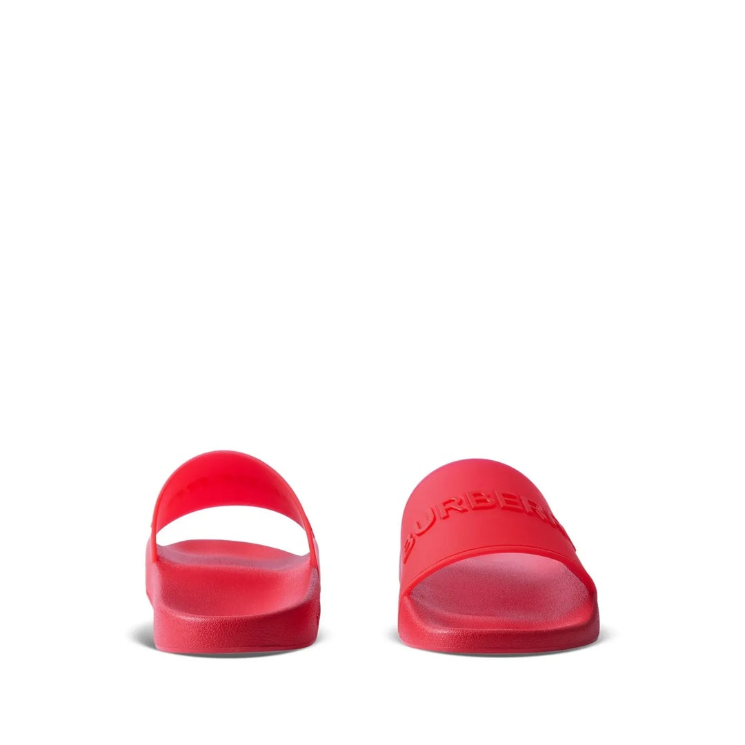 BURBERRY LOGO SLIDES BLANC RED