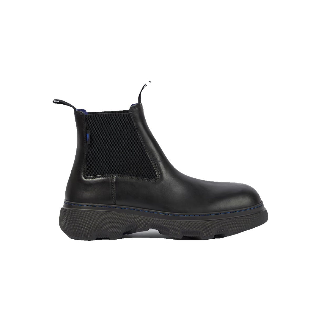 BURBERRY LEATHER HUNTLEY BOOTS BLACK