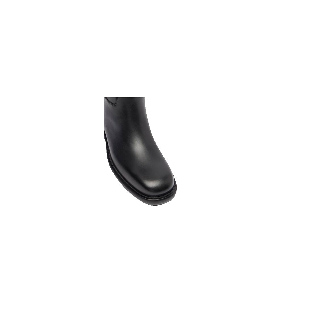 BURBERRY CAVALIER KNEE-HIGH LEATHER RIDING BOOTS BLACK