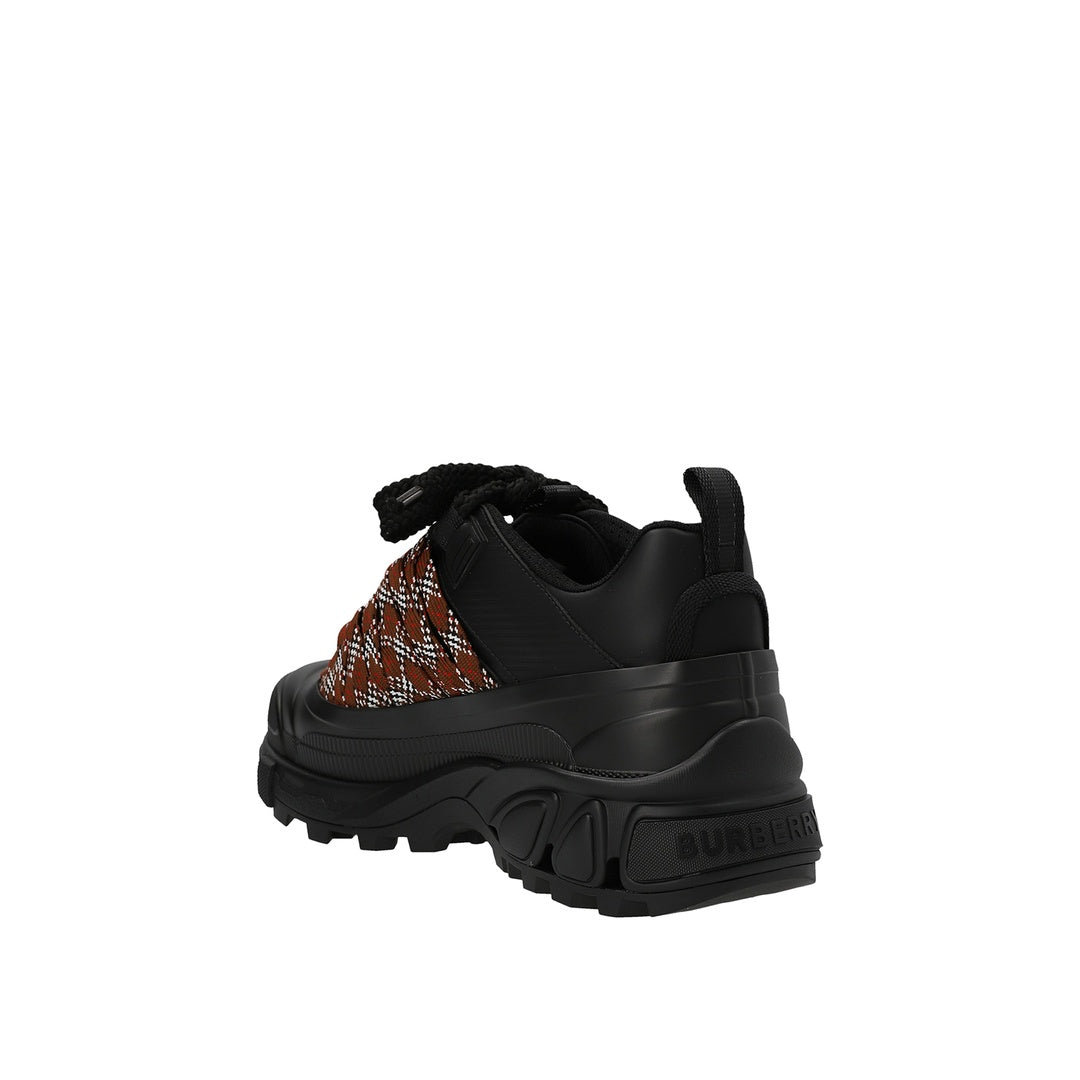 BURBERRY LEATHER NYLON ARTHUR SNEAKERS BLACK