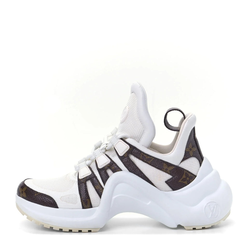 LOUIS VUITTON PATENT MONOGRAM LV ARCHLIGHT SNEAKER WHITE
