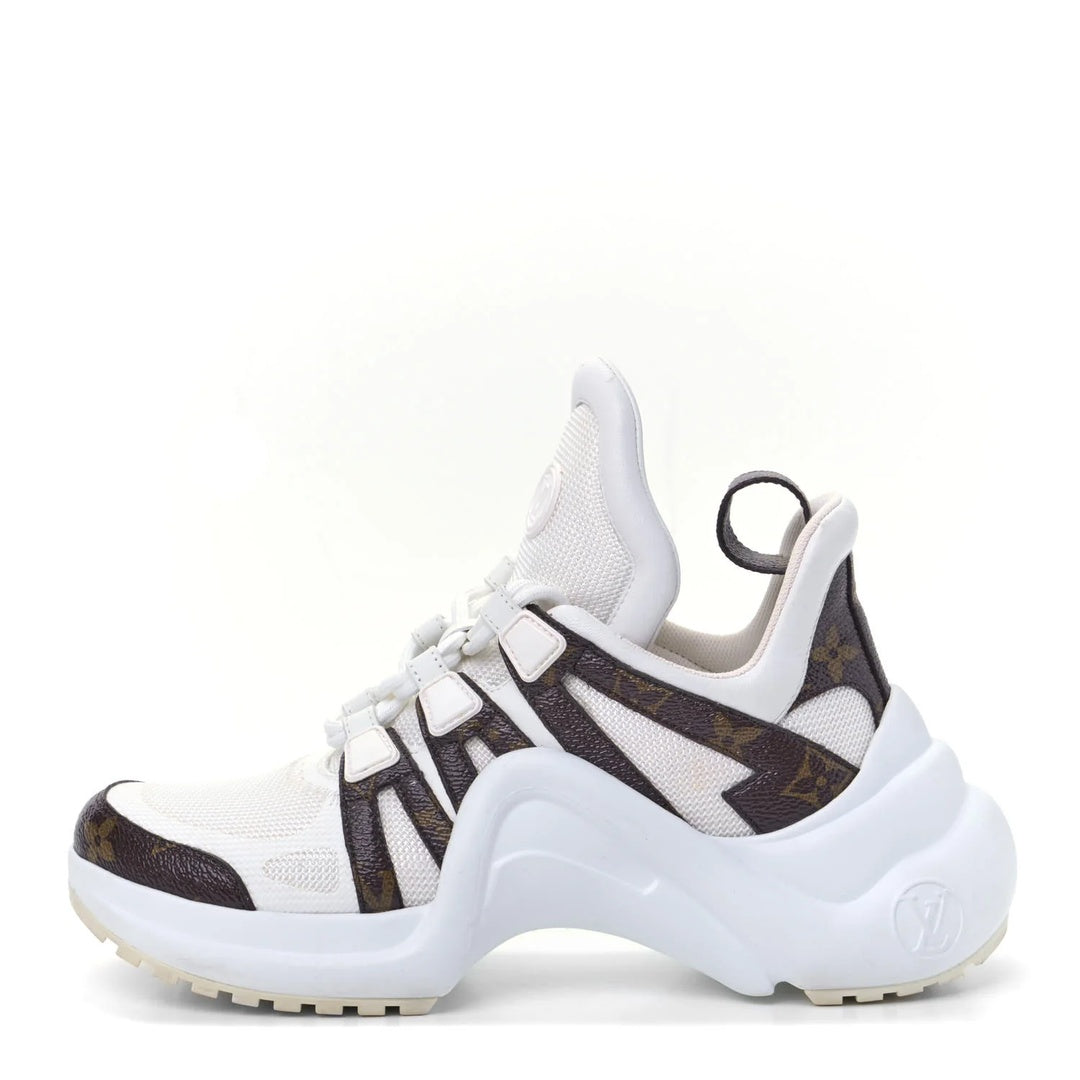 LOUIS VUITTON PATENT MONOGRAM LV ARCHLIGHT SNEAKER WHITE