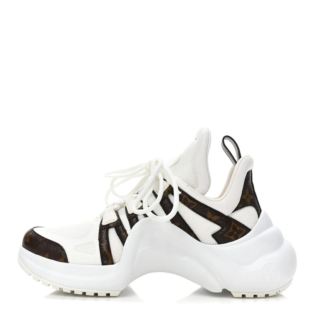 LOUIS VUITTON PATENT MONOGRAM LV ARCHLIGHT SNEAKER WHITE