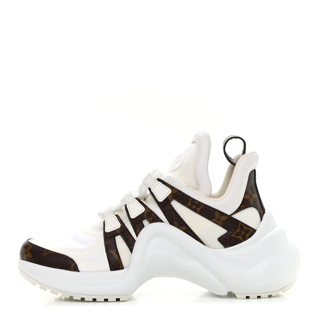 LOUIS VUITTON PATENT MONOGRAM LV ARCHLIGHT SNEAKER WHITE