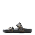LOUIS VUITTON PATENT MONOGRAM BOM DIA FLAT MULE SANDAL BLACK
