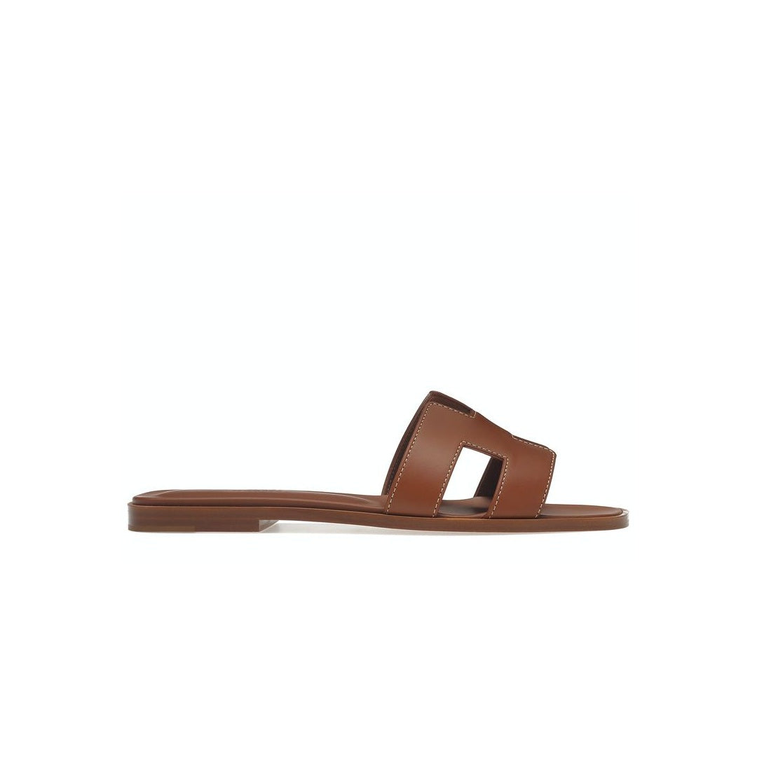 HERMÈS HERMES BOX CALFSKIN ORAN SANDAL GOLD