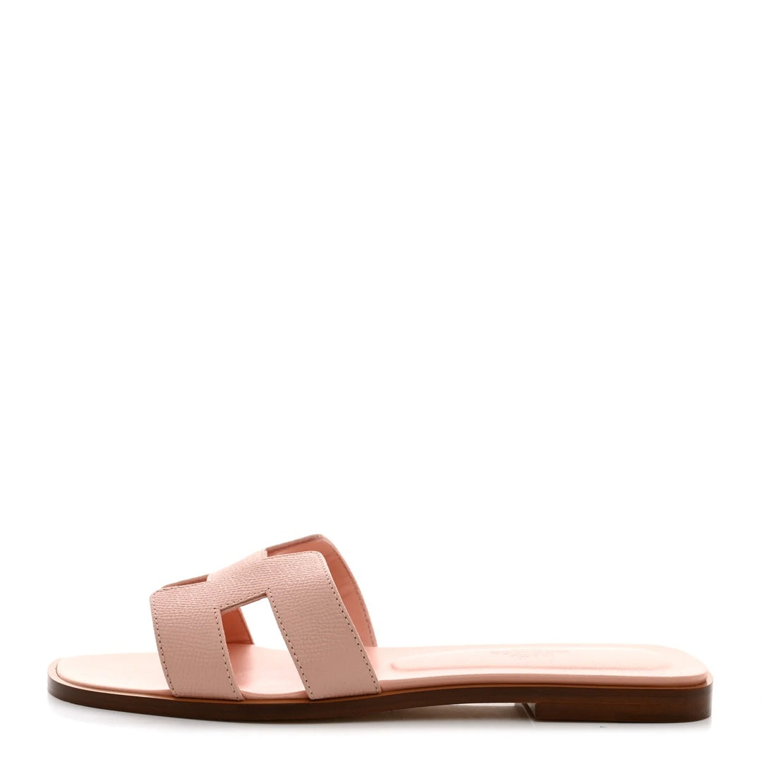 HERMÈS HERMES EPSOM ORAN SANDAL ROSE PORCELAINE PINK