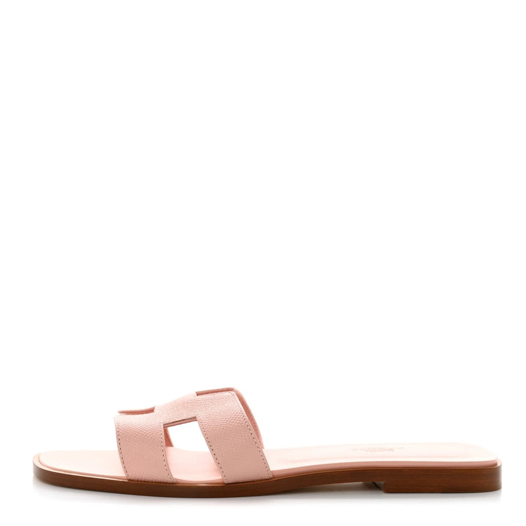 HERMÈS HERMES EPSOM ORAN SANDAL ROSE PORCELAINE PINK