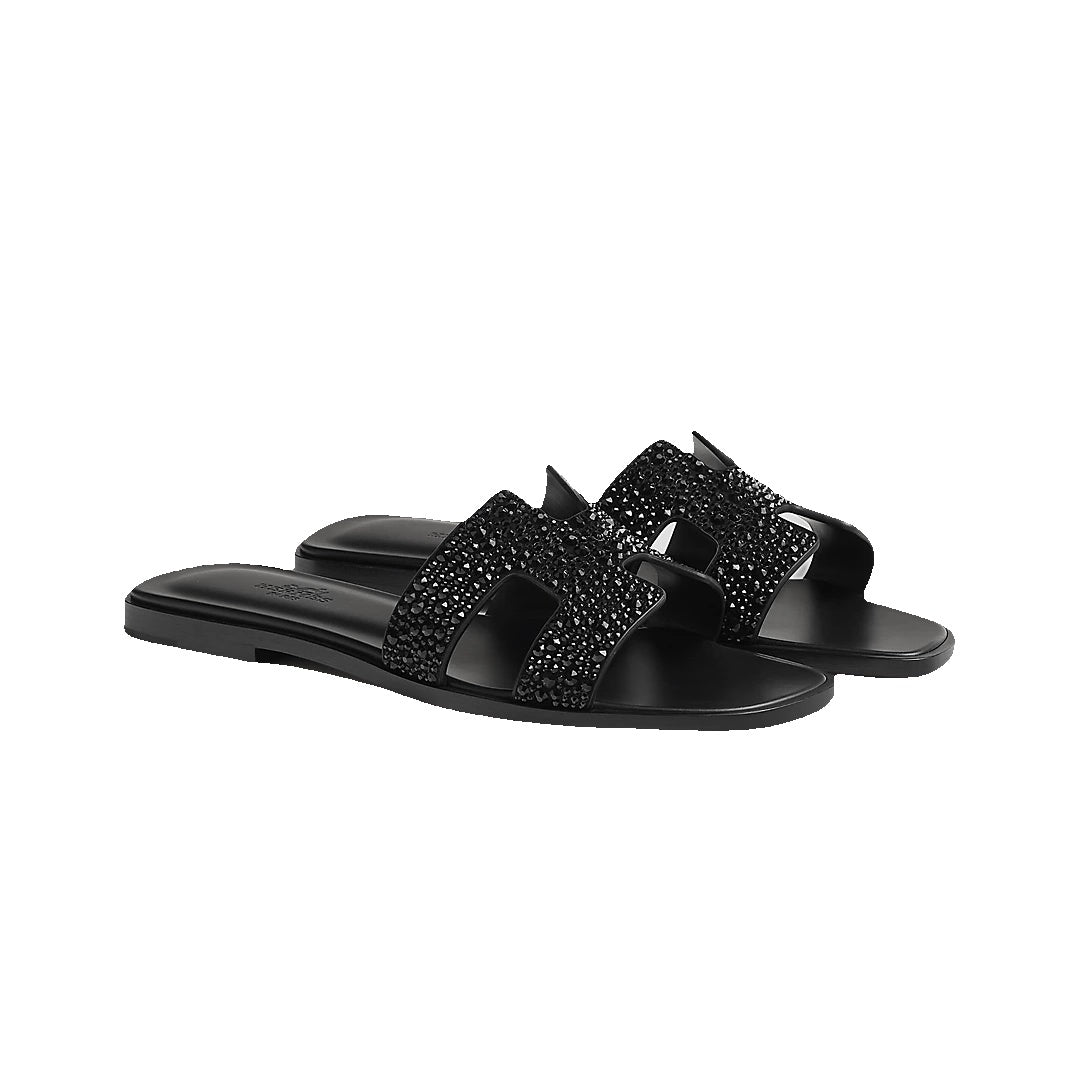 HERMÈS HERMES EPSOM ORAN SANDAL BLACK
