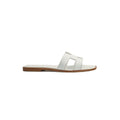 HERMÈS HERMES BOX CALFSKIN ORAN SANDAL WHITE