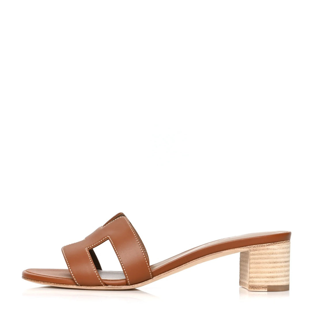 HERMÈS HERMES CALFSKIN OASIS SANDAL GOLD