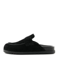 HERMÈS HERMES SUEDE CALFSKIN GO MULE BLACK