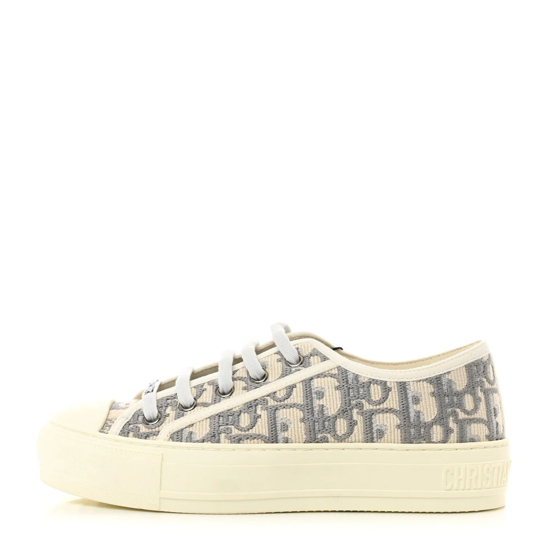 CHRISTIAN DIOR CANVAS OBLIQUE WALK'N'DIOR LOW TOP SNEAKER GREY STONE