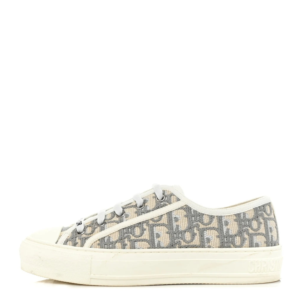 CHRISTIAN DIOR CANVAS OBLIQUE WALK'N'DIOR LOW TOP SNEAKER GREY STONE