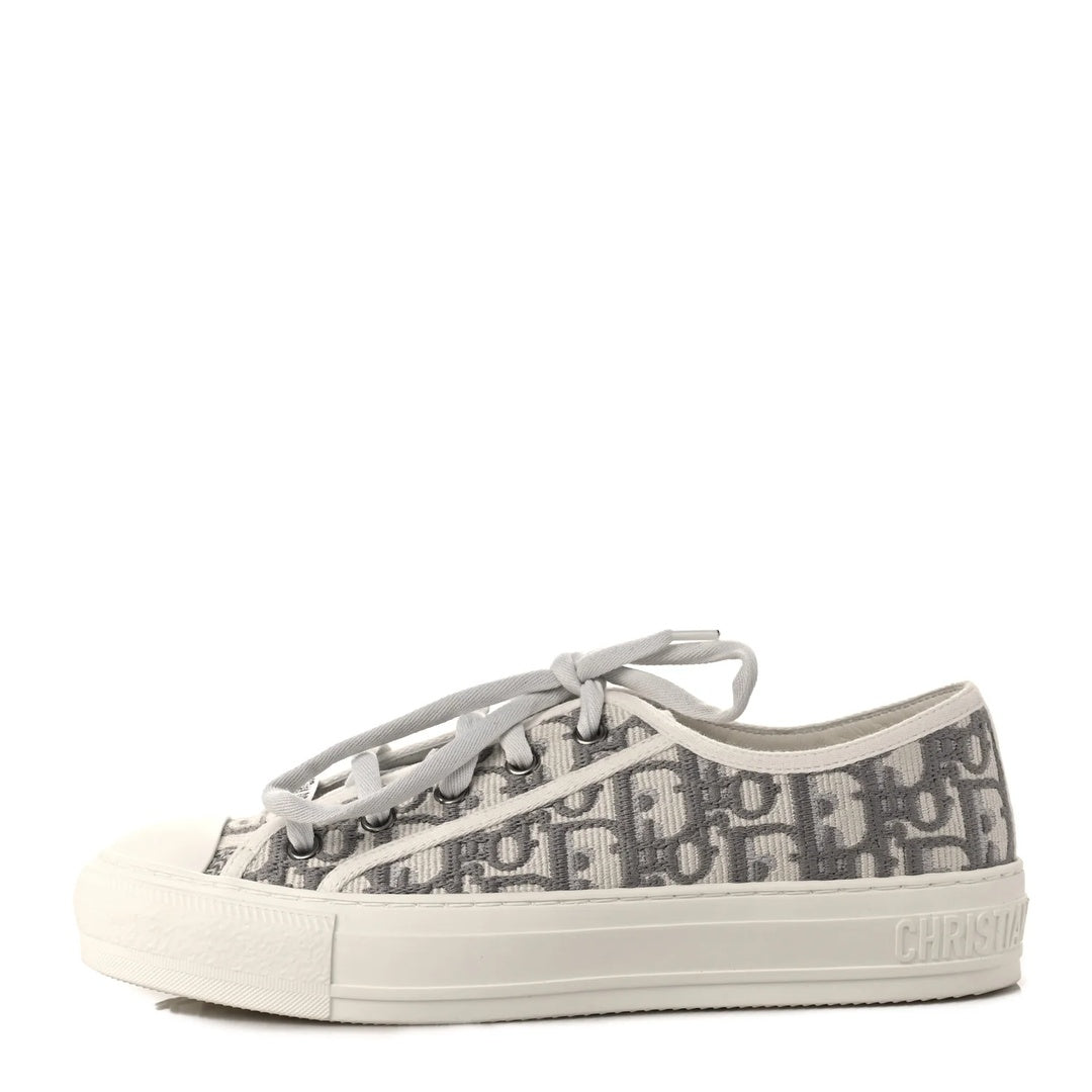 CHRISTIAN DIOR CANVAS OBLIQUE WALK'N'DIOR LOW TOP SNEAKER GREY STONE