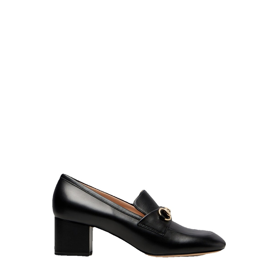 GUCCI CALFSKIN HORSEBIT LOAFER PUMPS BRIGHT CAMEL