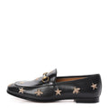 GUCCI GOATSKIN BEE STAR EMBROIDERED JORDAAN LOAFERS BLACK