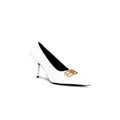 BALENCIAGA BB SQUARE KNIFE POINTED TOE PUMP WHITE