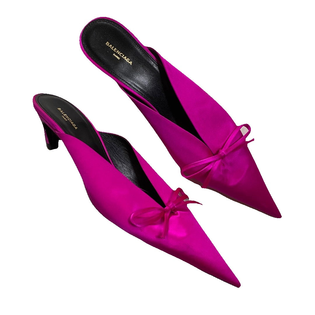 BALENCIAGA KNIFE MULES ROSE FUCHSIA
