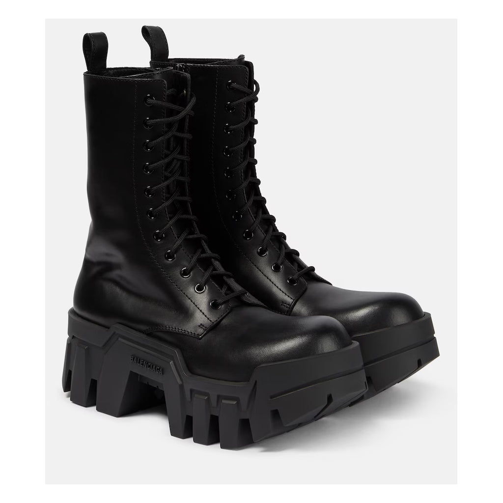 BALENCIAGA BULLDOZER LACE UP BOOTS BLACK