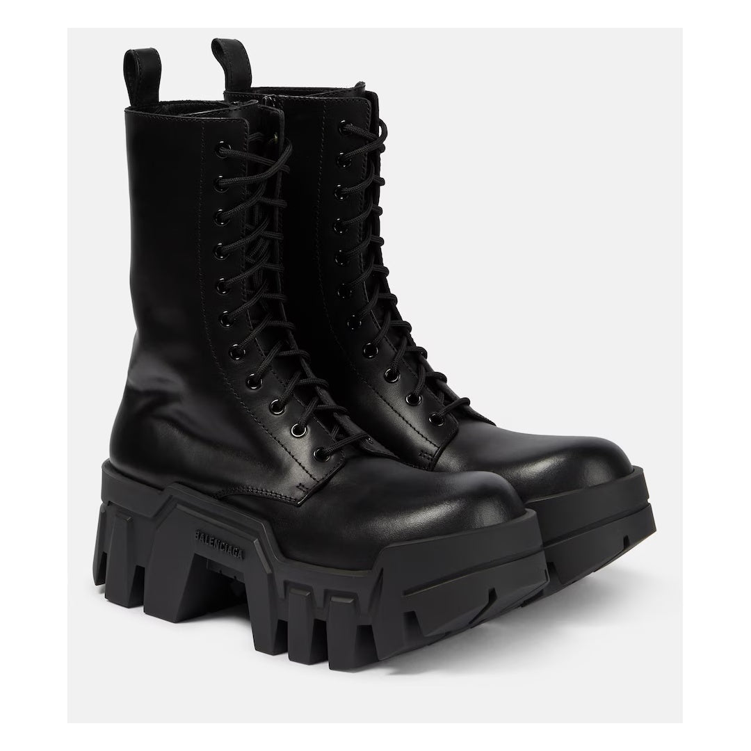 BALENCIAGA BULLDOZER LACE UP BOOTS BLACK