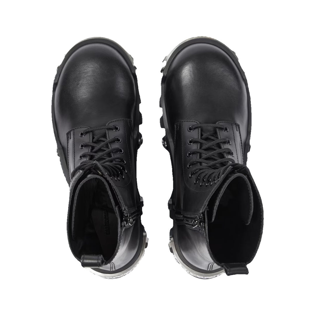 BALENCIAGA BULLDOZER LACE UP BOOTS BLACK