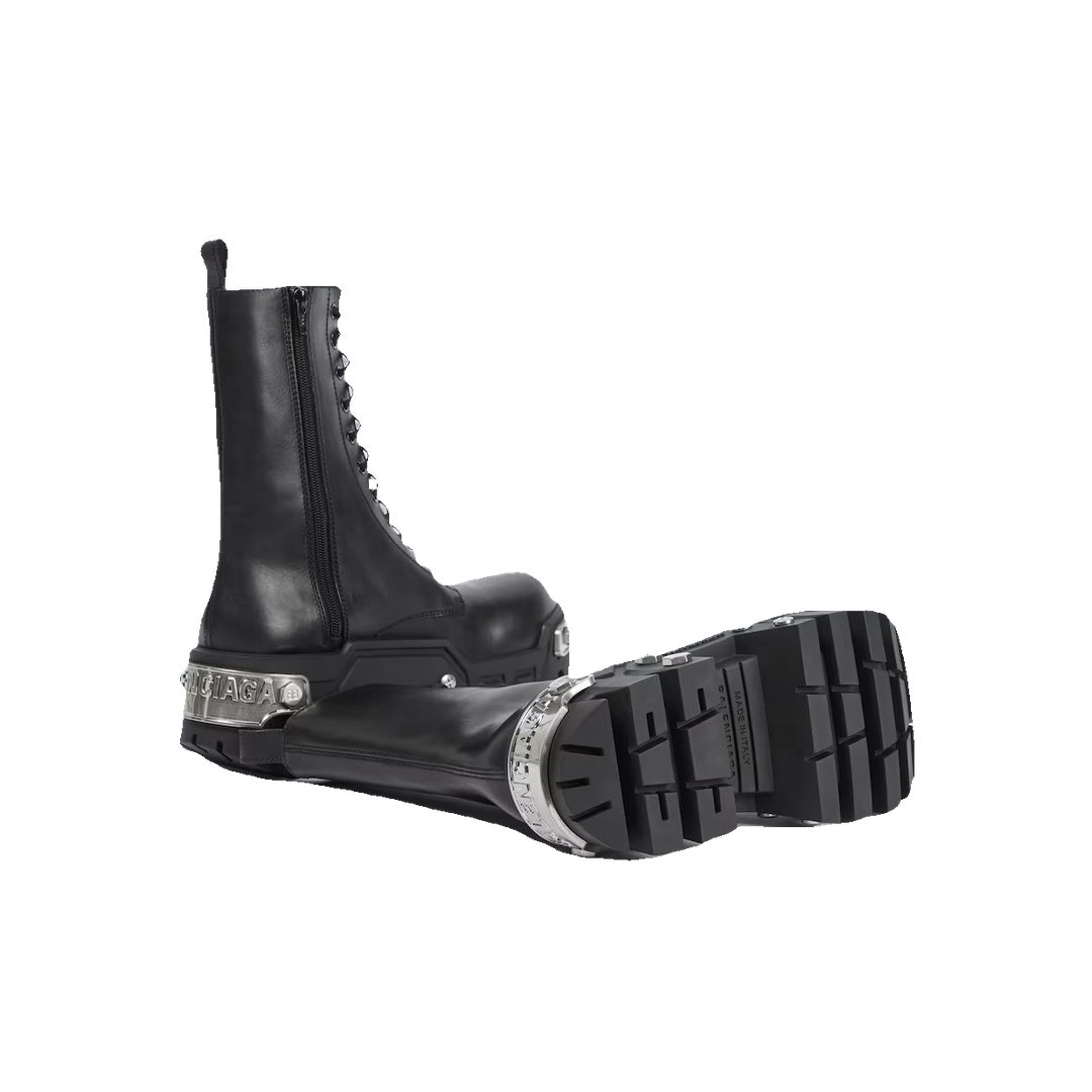 BALENCIAGA BULLDOZER LACE UP BOOTS BLACK