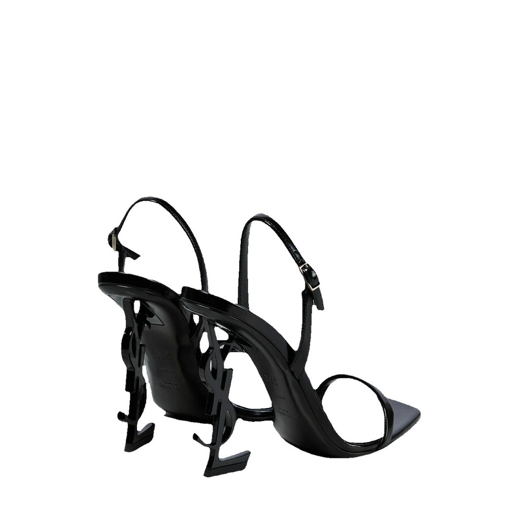 SAINT LAURENT OPYUM PATENT SANDAL BLACK