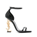SAINT LAURENT OPYUM PATENT LEATHER SANDALS BLACK