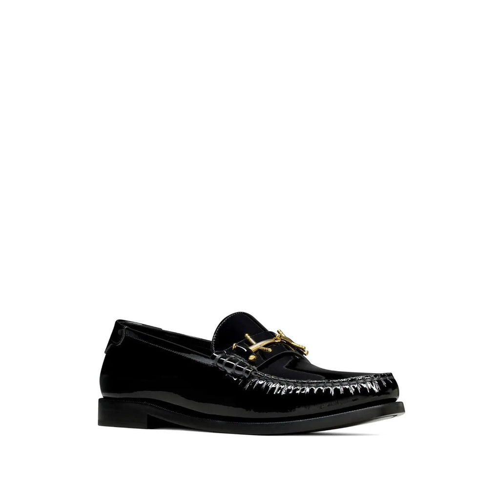 SAINT LAURENT LE LOAFER SOFT PATENT LEATHER LOAFERS BLACK