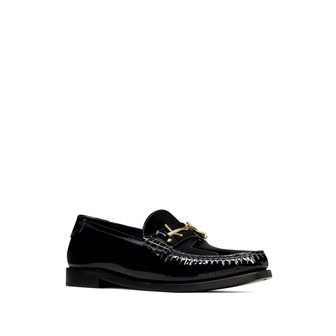 SAINT LAURENT LE LOAFER SOFT PATENT LEATHER LOAFERS BLACK