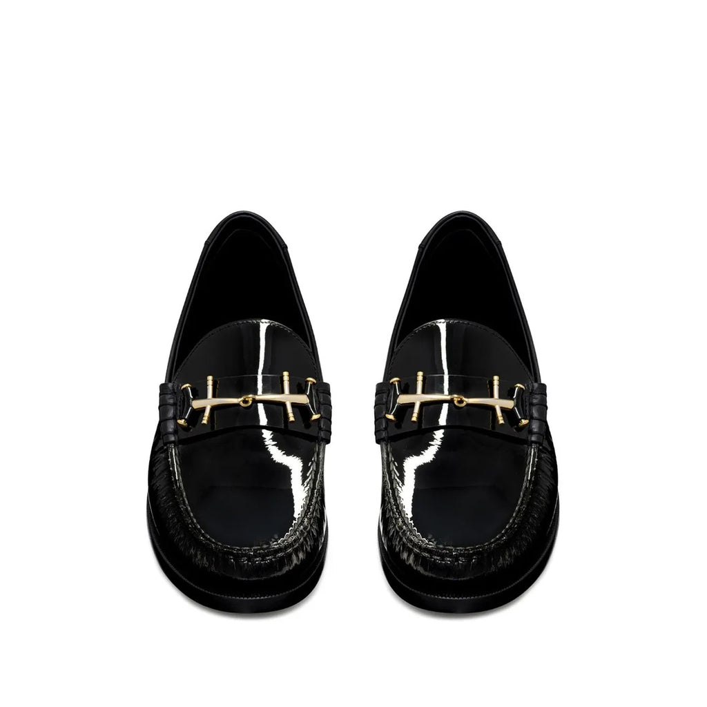 SAINT LAURENT LE LOAFER SOFT PATENT LEATHER LOAFERS BLACK