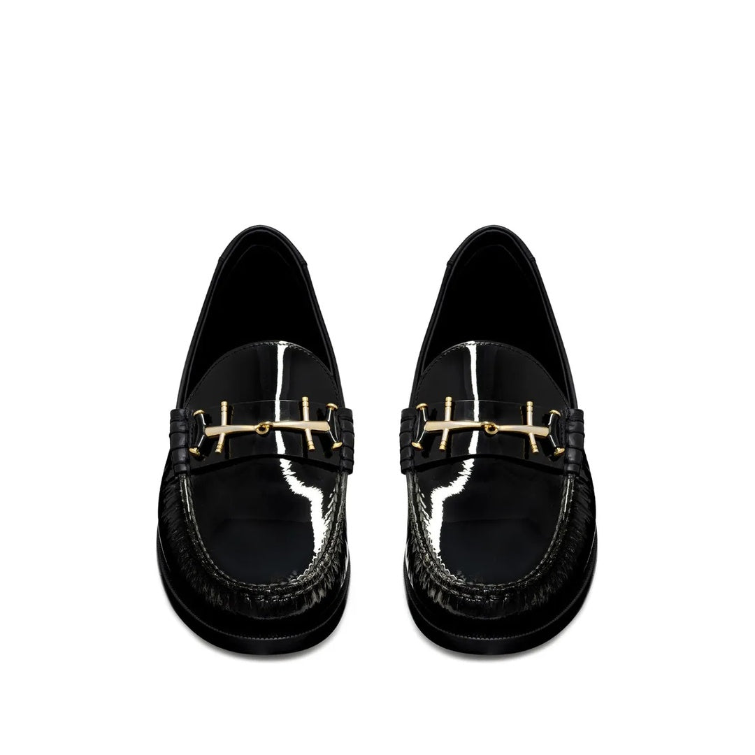 SAINT LAURENT LE LOAFER SOFT PATENT LEATHER LOAFERS BLACK