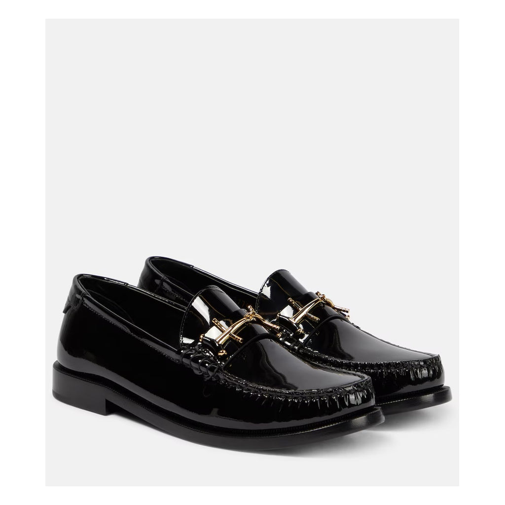 SAINT LAURENT LE LOAFER SOFT PATENT LEATHER LOAFERS BLACK