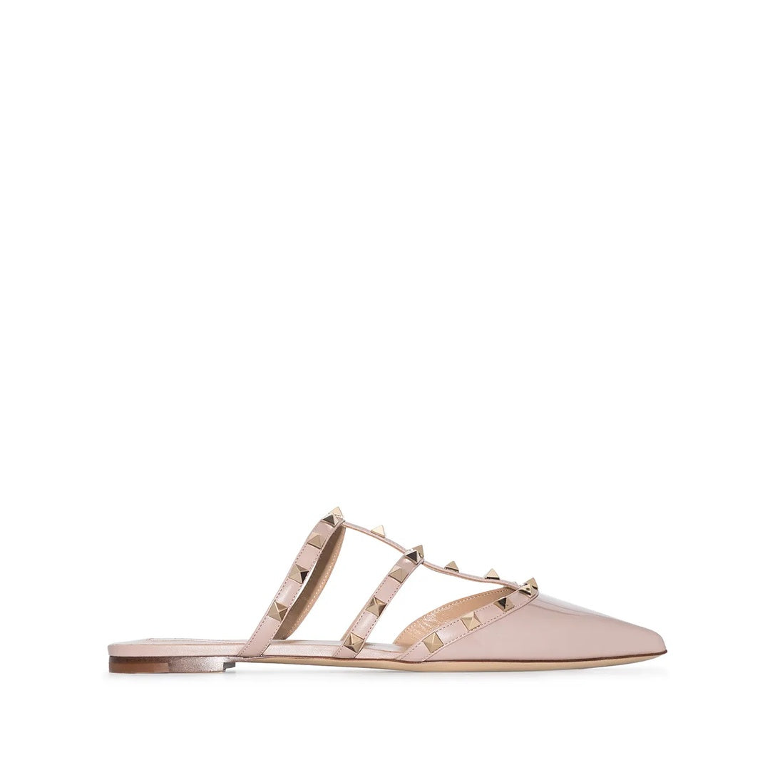 VALENTINO GARAVANI ROCKSTUD PATENT LEATHER SLINGBACK FUCHSIA