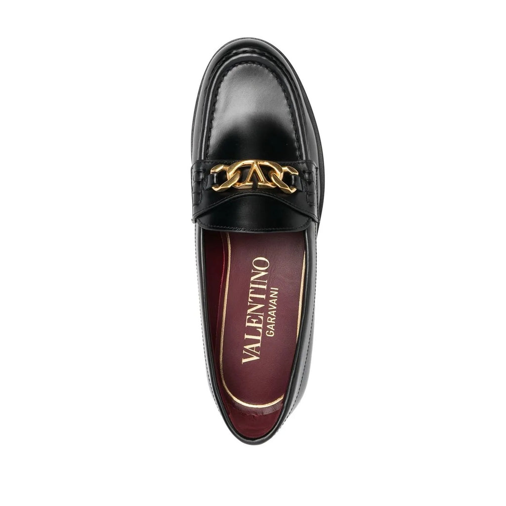 VALENTINO GARAVANI VLOGO SIGNATURE CALFSKIN LOAFER BLACK