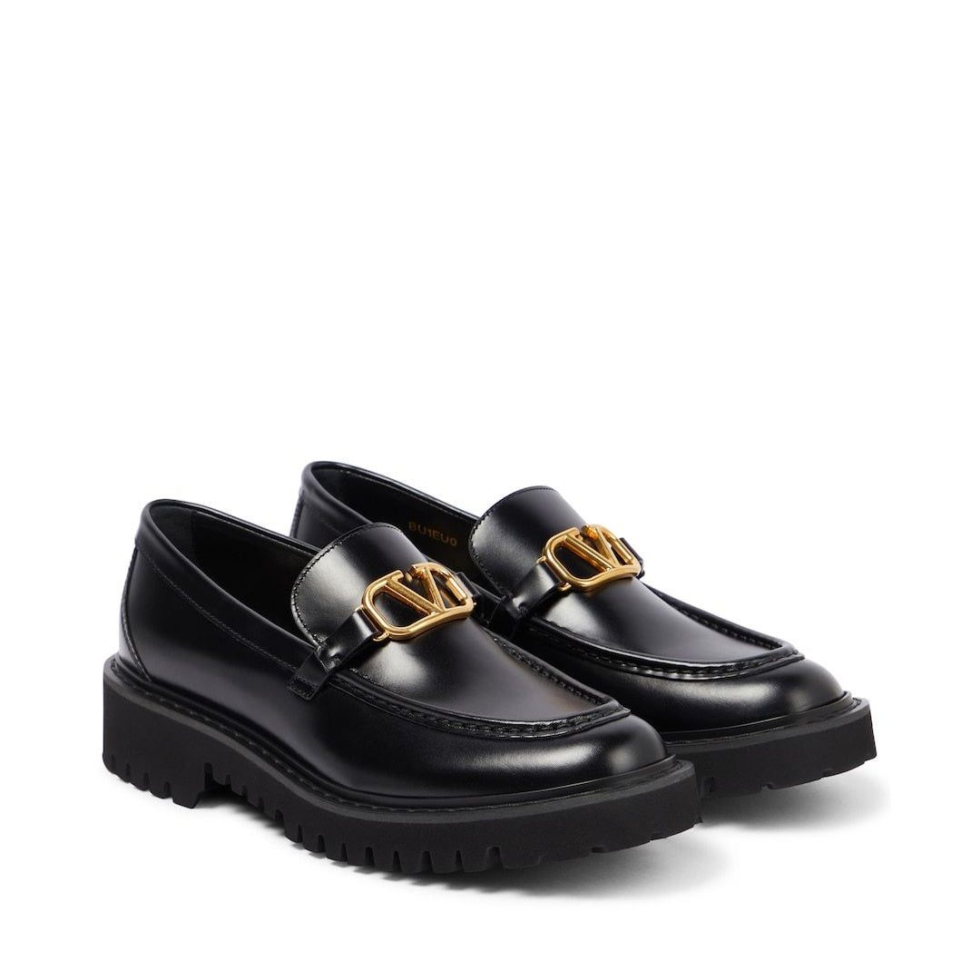 VALENTINO GARAVANI VLOGO SIGNATURE BUFFALO LOAFER BLACK