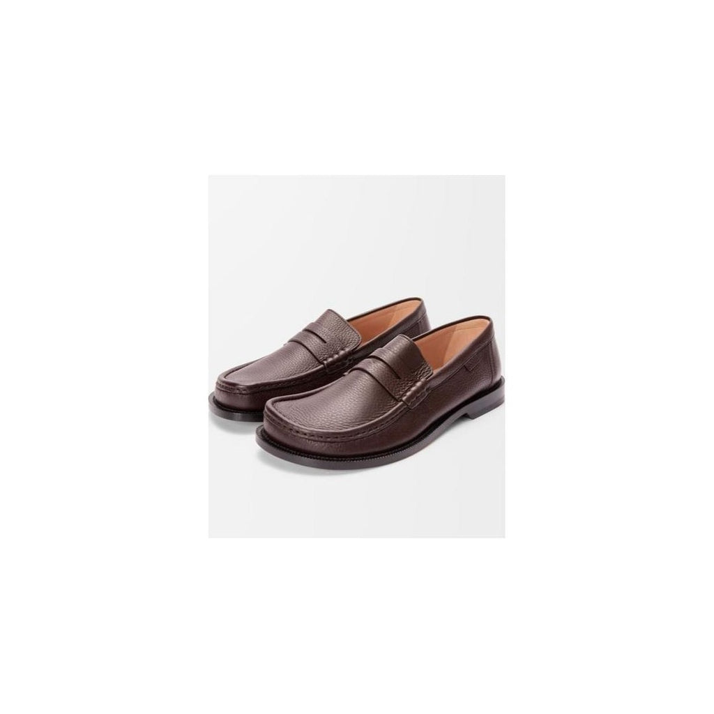 LOEWE EDGE CALFSKIN LOAFERS COIL DETAIL BROWN