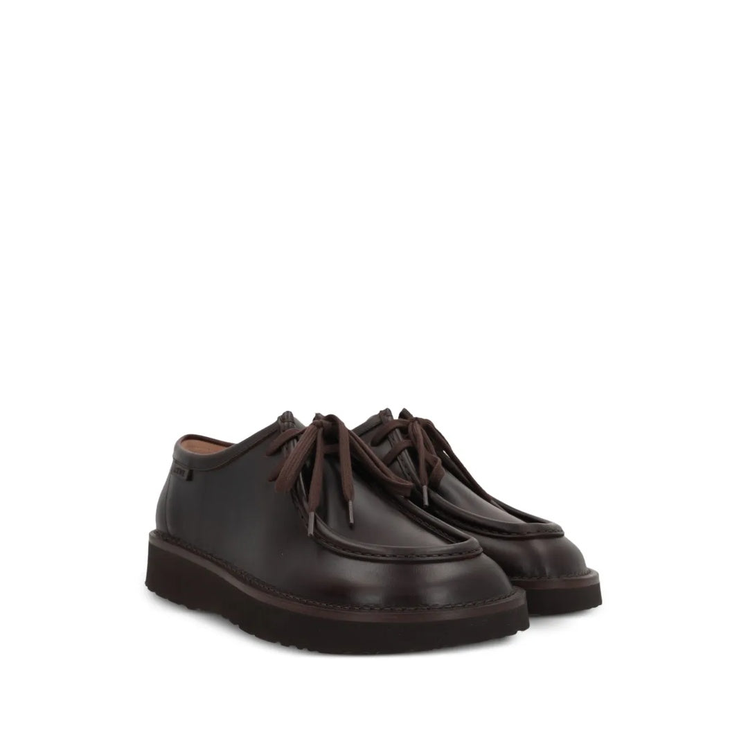 LOEWE EDGE BRUSHED LEATHER LOAFERS BROWN