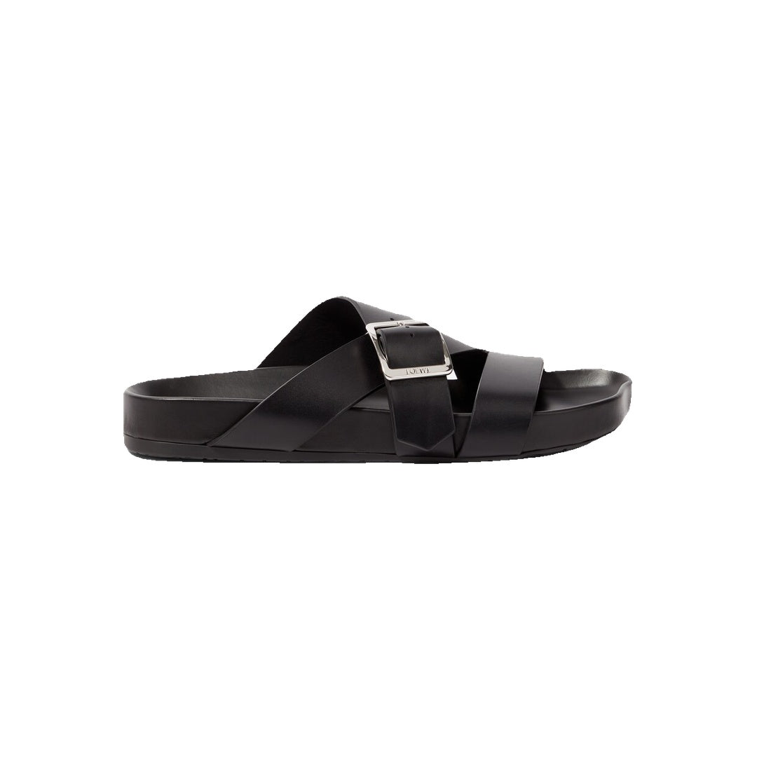 LOEWE EASE BUCKLE LEATHER SANDALS