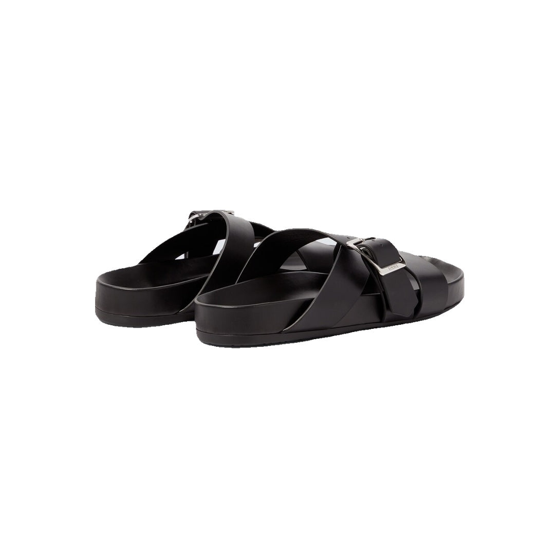 LOEWE EASE BUCKLE LEATHER SANDALS