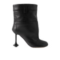 LOEWE TOY PETAL-TOE LEATHER ANKLE BOOTS BLACK