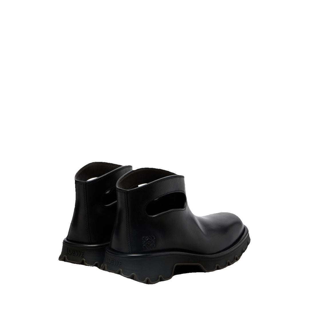LOEWE EMILY AQUA PVC ANKLE BOOTS BLACK
